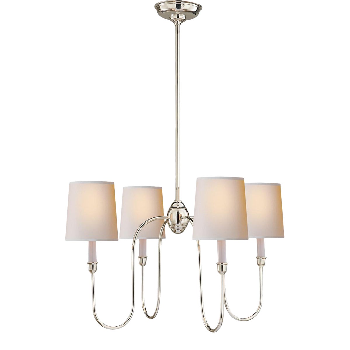 Thomas O'Brien for Visual Comfort Signature Vendome Small Chandelier in Polished Nickel with ...