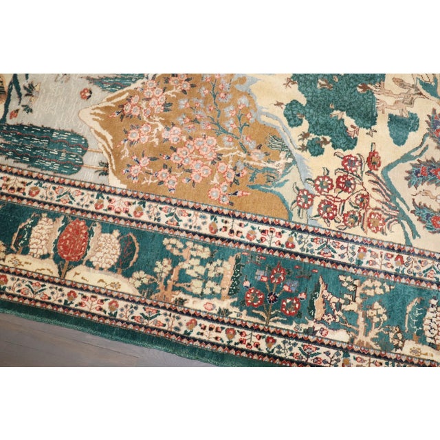Landscape Vintage Persian Tabriz Rug, 9'10'' X 13'3'' For Sale - Image 11 of 11