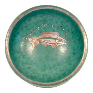 Swedish Argenta Ceramic Silver Bowl by Wilhelm Kåge For Sale