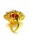 Bochic “Orient” Natural Ruby & Aquamarine Ring Set In 18K Gold & Silver For Sale - Image 10 of 14