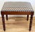 Early 20th Century Vintage Turned Wood Stool With Zig Zag Upholstered Seat For Sale - Image 5 of 9