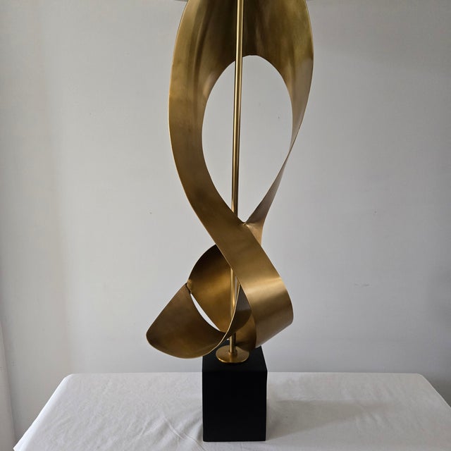 Brutalist Restoration Hardware Large Brutalist Ribbon Buffet Statement Lamp 47"h X 9.5"w For Sale - Image 3 of 15