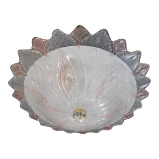 20th Century Clear and Pink Graniglia Murano Flush Mount For Sale