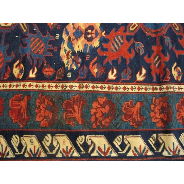 Blue 19th Century Caucasian Zeychor Carpet ( 4'2" x 7' - 127 x 213 ) For Sale - Image 8 of 12