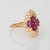 Modern 80s Portuguese Ruby Diamond Ring 19k Yellow Gold Cocktail Sz 10.5 Fine Jewelry For Sale - Image 3 of 6