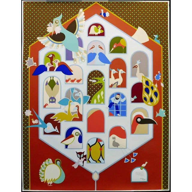 David Sharir "A Gate for the Birdhouse" Hand Signed Art Serigraph Israeli Artist For Sale - Image 10 of 10