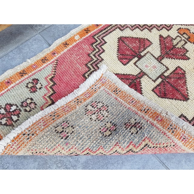 1950s Neutral Orange Wool Rug For Sale - Image 9 of 10