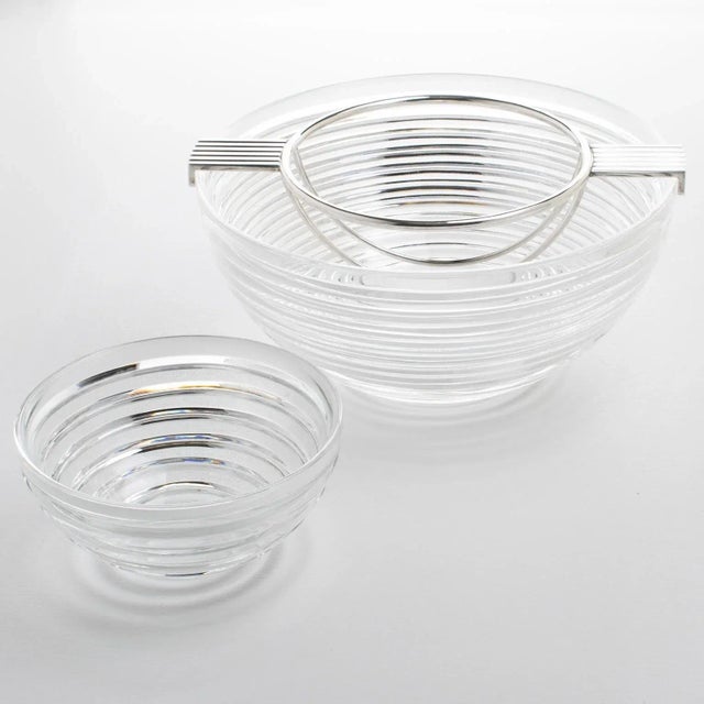 Riedel Mesa Italy Silver Plate and Crystal Caviar Bowl Dish Server For Sale - Image 4 of 13