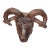 Italian 19th Century Patinated Iron Ram's Head Sculpture with Rusty Finish For Sale