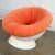 Textile Space Age Mod Style Orange & White Fiberglass Ball Chair Style of Girasole Chair by Luciano Frigerio For Sale - Image 7 of 13