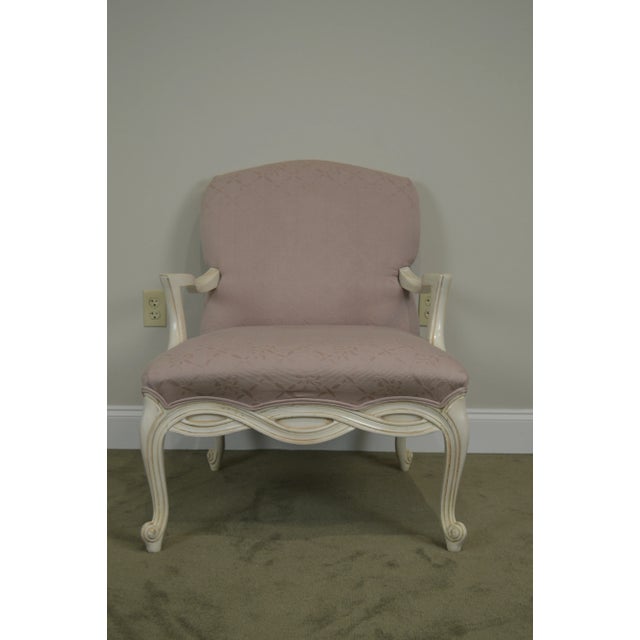 1990s French Louis XV Style Custom Paint Frame Fauteuils Lounge Chairs - a Pair For Sale - Image 5 of 13