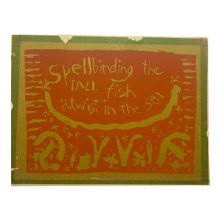 1960’s Original Pop Art Serigraph Silkscreen Print Folk Art Words For Sale