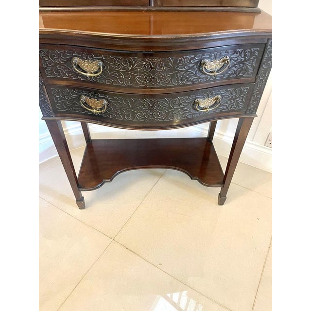 Victorian Carved Mahogany Display Cabinet, 1880s For Sale - Image 4 of 14