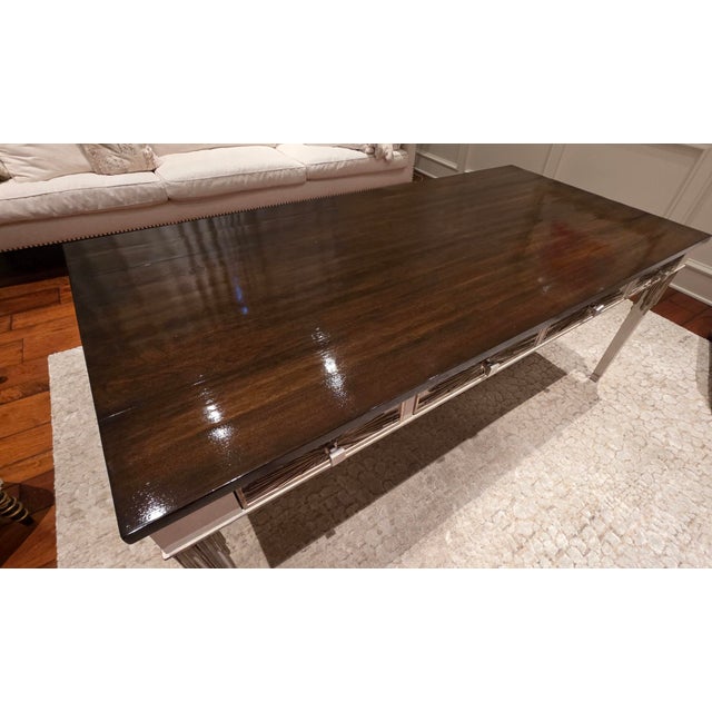 American Ebanista La Stella Desk Walnut Top For Sale - Image 3 of 6