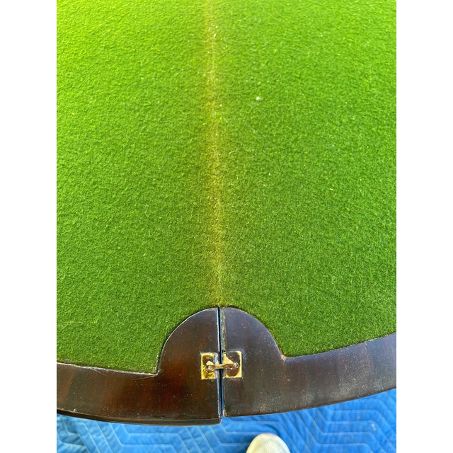 Antique 1880s French Mahogany Folding Game Table With Green Felt – Original Condition For Sale - Image 12 of 14