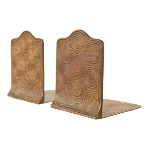 Tiffany Studios New York Zodiac Pattern Bronze Bookends, Circa 1910