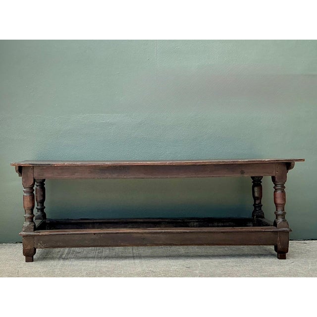 Vintage Monumental Belgian Wood Farmhouse Table For Sale - Image 16 of 18