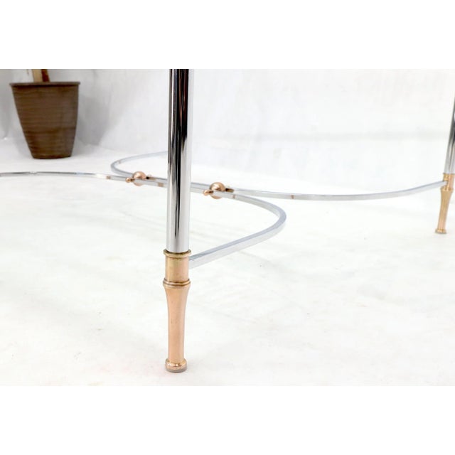 Brass Chrome Glass & Copper Square Coffee Table Atr. to Jansen For Sale - Image 9 of 12
