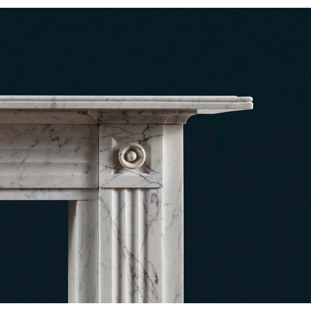 Late Georgian Carrara Marble Fluted Fireplace For Sale - Image 4 of 8