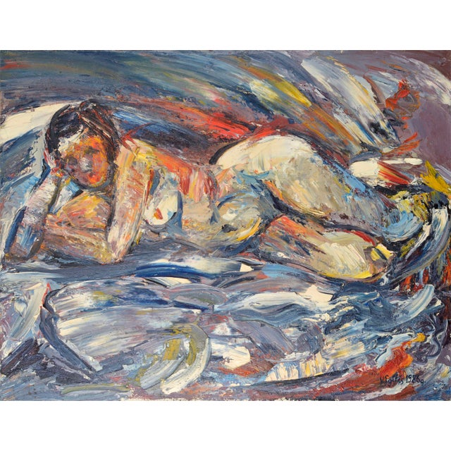Vilnis Eglītis, Sleeping Woman, 1986, Oil on Canvas For Sale - Image 4 of 4