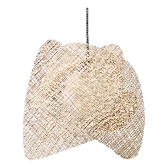 Handwoven Pendant Light, Latte, Large - Freeform by Oggetti For Sale