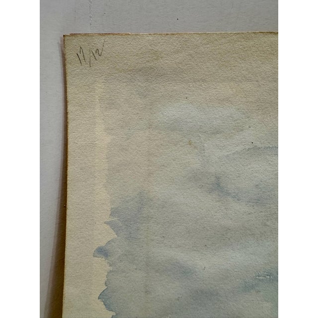1940s Henry Emil Salloch Original Watercolor on Paper Pastoral Barn Landscape. For Sale - Image 4 of 6