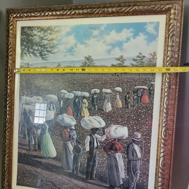 Late 20th Century Hulis Mavruk Bales of Dignity Framed Art Print Large Gold Ornate Frame 37x29 For Sale - Image 12 of 14