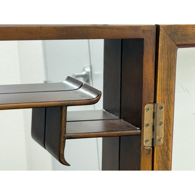 Chinoiserie Wood Wall Mount Curio Cabinet, Vintage For Sale In San Francisco - Image 6 of 12