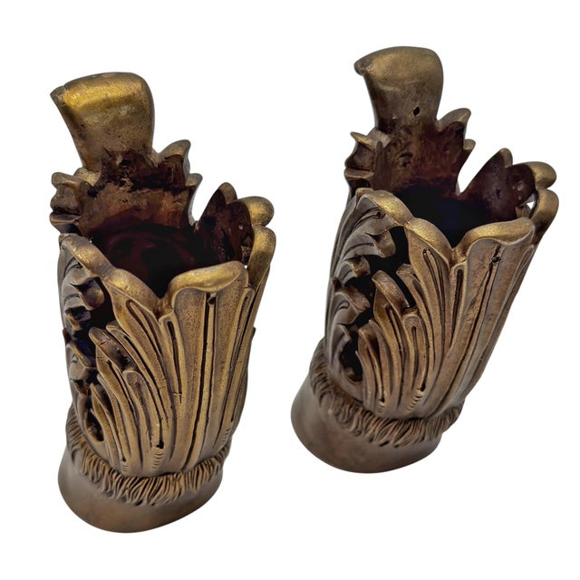 Large Pair of French Gilt Bronze Hoof & Acanthus Sabots, France, Circa 1900 For Sale - Image 11 of 12