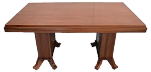 Vintage Rectangular Solid Mahogany and Veneer Dining Table
