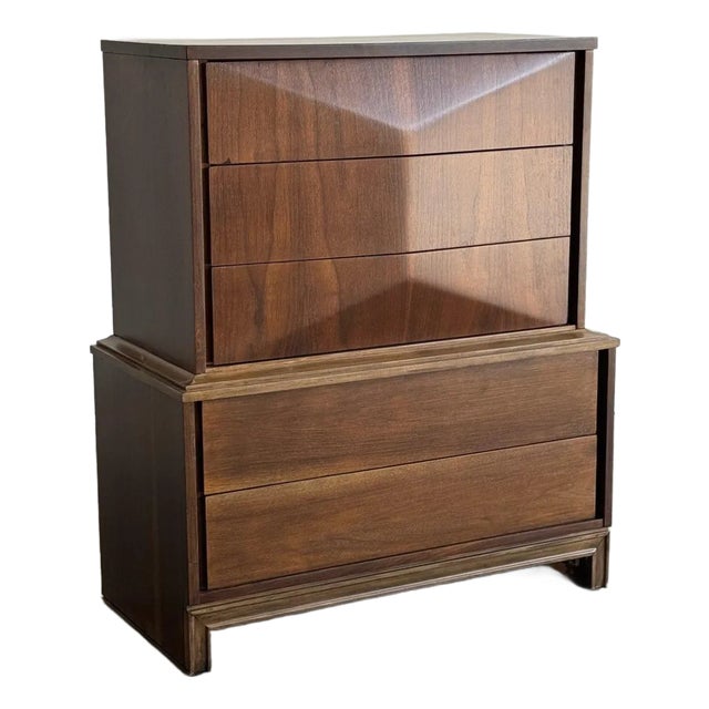 1960s Diamond Highboy Dresser For Sale