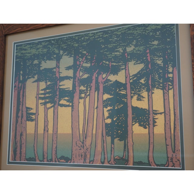 Mission Oak Framed Lands End Framed & Matted Print For Sale - Image 4 of 8