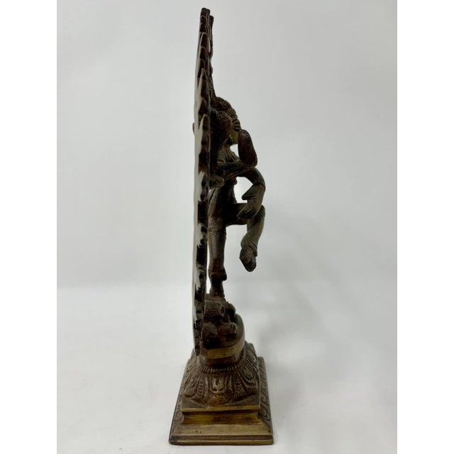 Vintage Brass Shiva Nataraja Lord of Dance Statue. For Sale - Image 4 of 7