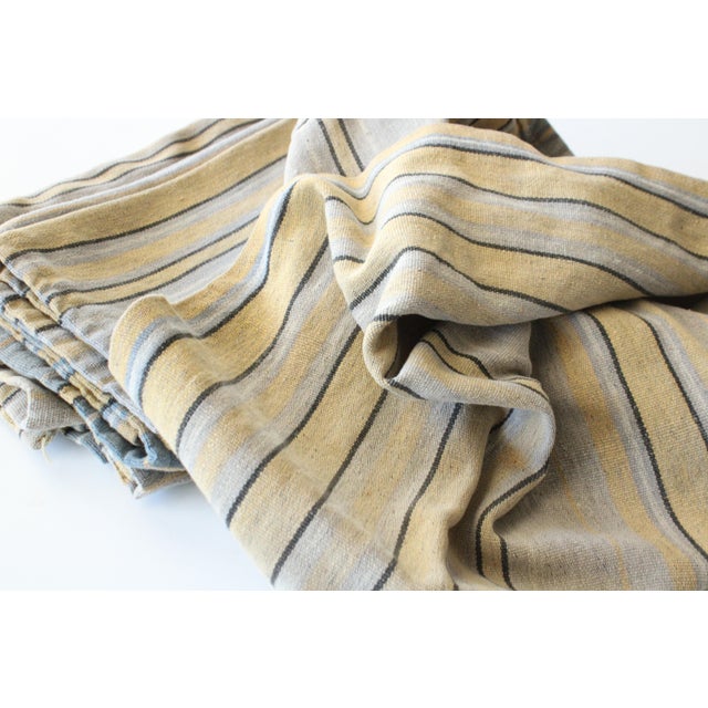 Farmhouse French Ticking Stripe Kitchen Towels, Chambray For Sale - Image 3 of 4