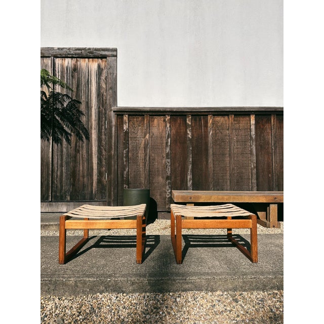Wood Model 246 Ottomans in Oak + Teak Attributed to Børge Mogensen for Fredericia, 1957 / Set of 2 For Sale - Image 7 of 12