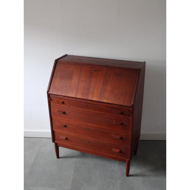 Wood Vintage Danish Secretary in Teak, 1960s For Sale - Image 7 of 13
