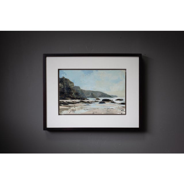 Wood Contemporary Into the Light Study by Jon Doran | Oil on Panel Small Study of a Beach at Low Tide For Sale - Image 7 of 9