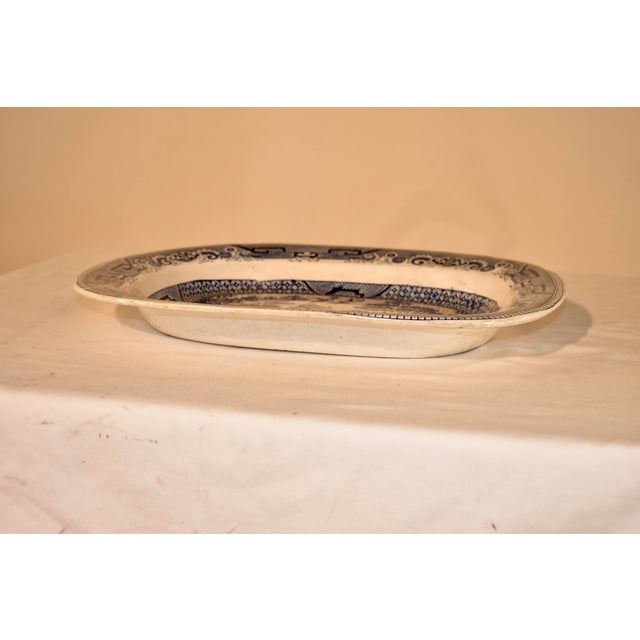 19th Century Blue Willow Stone China Platter For Sale - Image 9 of 11
