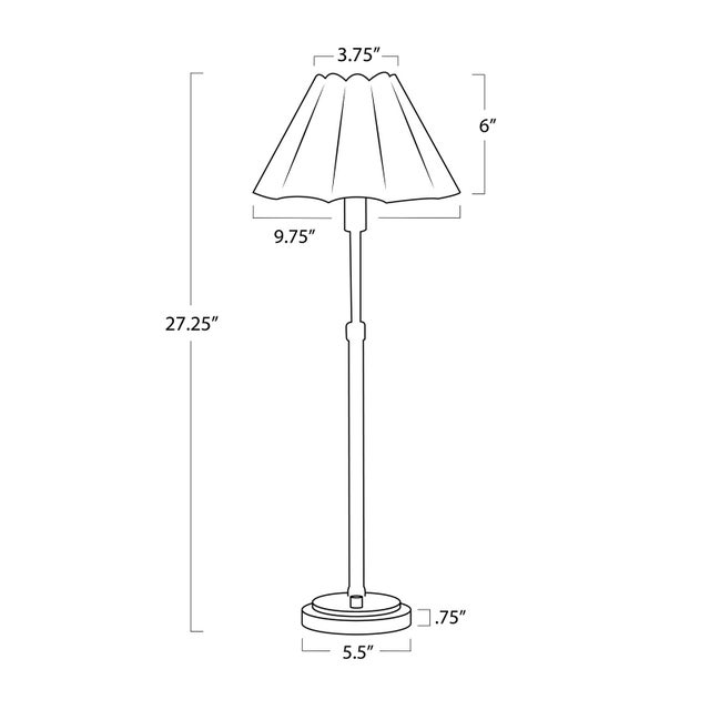2020s Polly Buffet Lamp, Natural Brass with Olive Scalloped Shade For Sale - Image 5 of 6