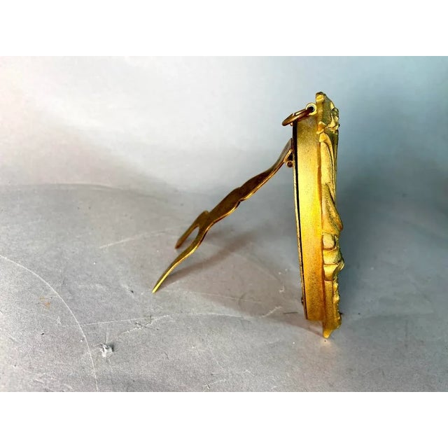 Bronze 19thC French Gilded Bronze Miniature Floral Picture Frame For Sale - Image 8 of 10