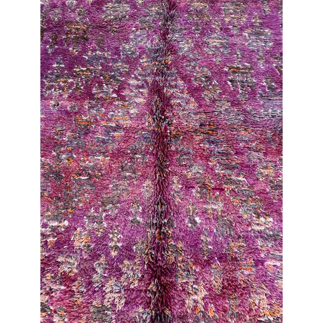1980s Purple Moroccan Plush Rug - 6'4" X 9'6" Ft For Sale In Cleveland - Image 6 of 10
