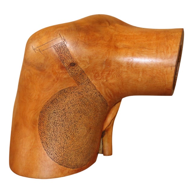 Mid-Century Modern Abstract Carved and Etched Wood Aboriginal Sculpture For Sale