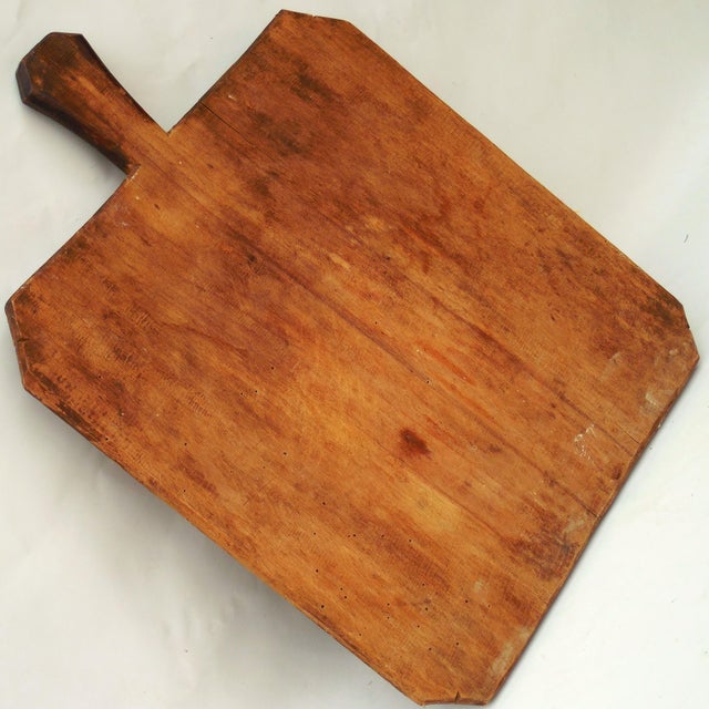 19th Century Large Antique Rustic Primitive Hardwood Bread Board / Chopping Block - Kitchen Cuttign Board For Sale - Image 4 of 11