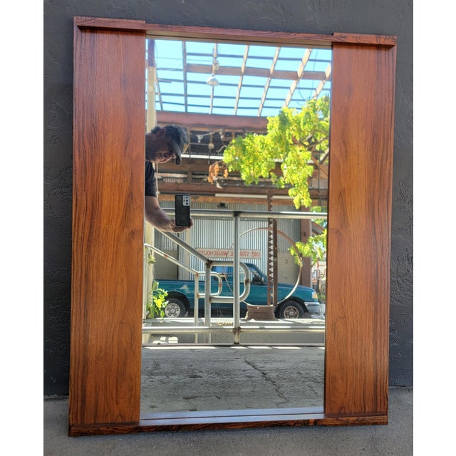 Danish Modern Rectangular Rosewood Mirror by Andr. L Riss. Norway For Sale - Image 10 of 10