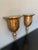 Pair of Solid Antique Brass Wall Brackets with Swags.
