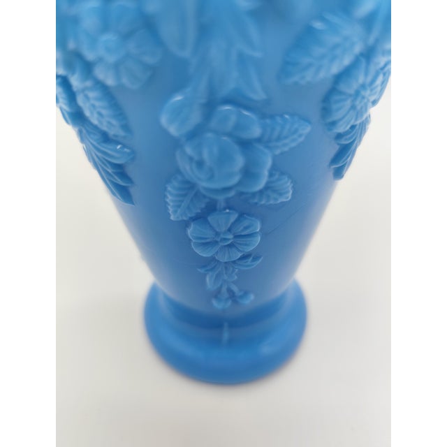 Blue Opal Glass Vase, 1900s For Sale - Image 5 of 6