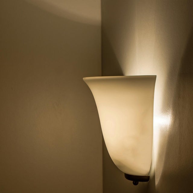 Opal Wall Light attributed to Doria Leuchten, 1960s For Sale - Image 12 of 14