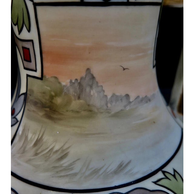 Early 20th Century Hand Painted Nippon Cabinet Vase For Sale - Image 4 of 8