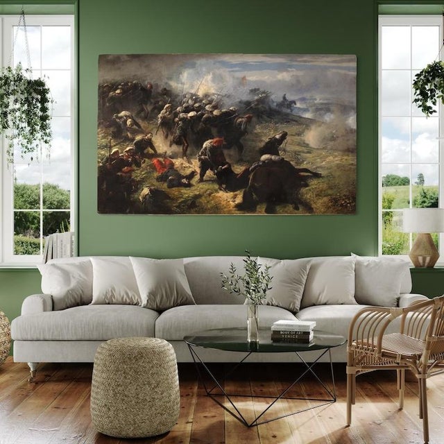 H.P., Great Battle of the 19th Century, 1880, Oil on Canvas For Sale - Image 9 of 16