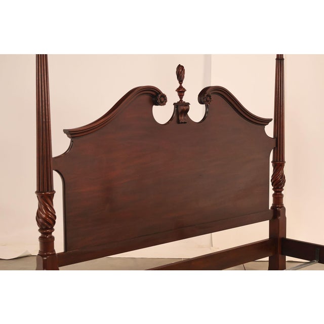 Traditional Henkel Harris King Mahogany Poster Bed For Sale - Image 3 of 18